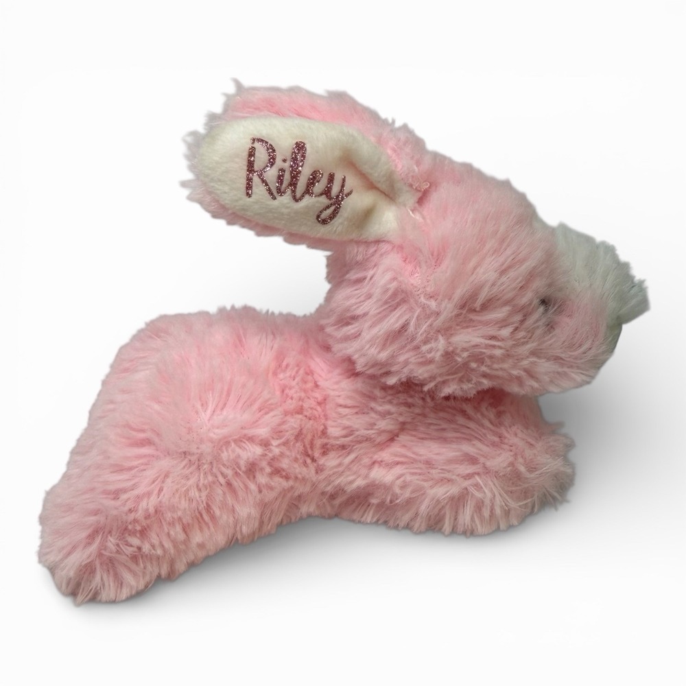 Pink Rabbit Plush Realistic Bunny 5 Inch‎ Stuffed Animal Easter Name "Riley"